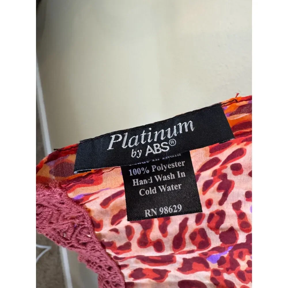 Scarf Platinum by ABS Oversided Rust,Orange, green and Purple animal print